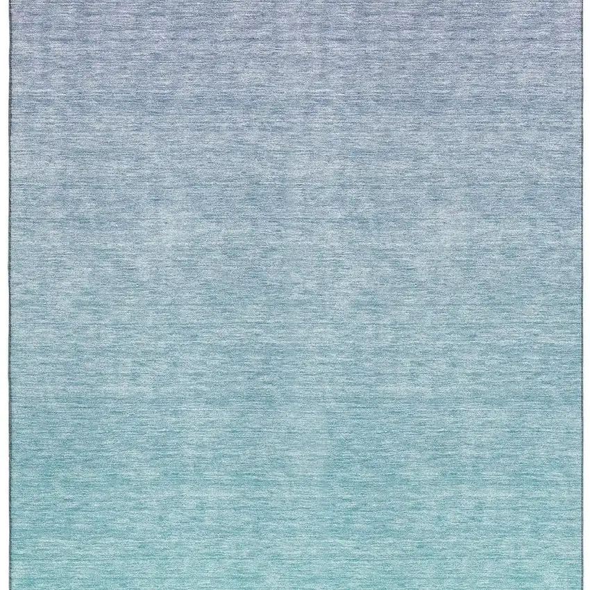 Sky Blue And Ivory Ombre Washable Area Rug With UV Protection Photo 4