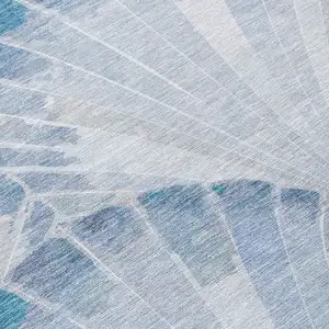 Photo of Sky Blue And Ivory Seashell Washable Indoor Outdoor Area Rug