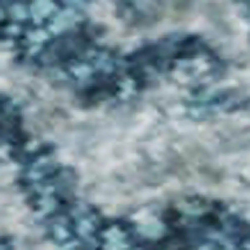 Sky Blue And Ivory Striped Washable Area Rug With UV Protection Photo 3