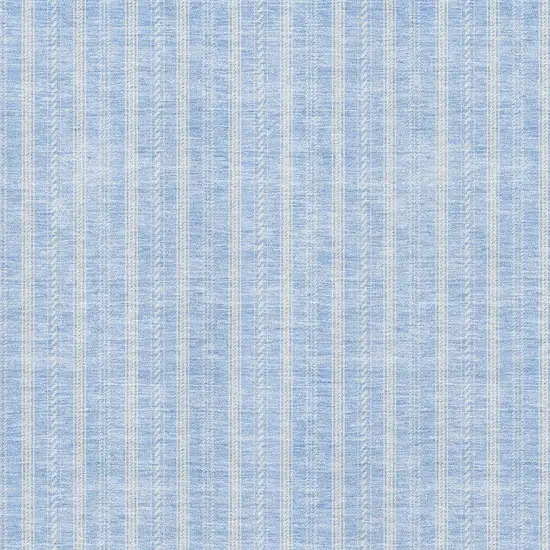 Sky Blue And Ivory Striped Washable Area Rug With UV Protection Photo 2