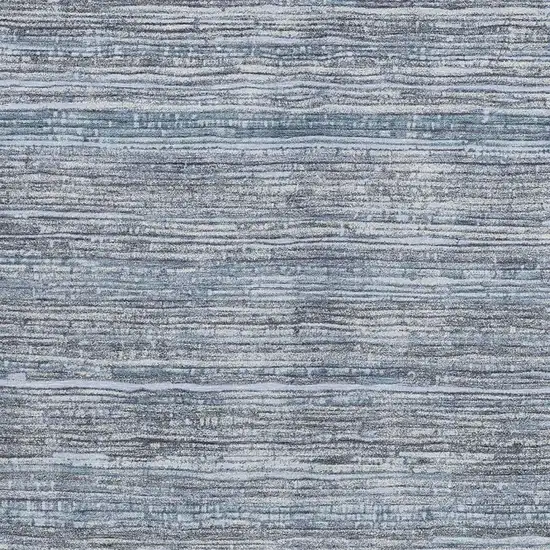 Sky Blue And Ivory Striped Washable Indoor Outdoor Area Rug Photo 3