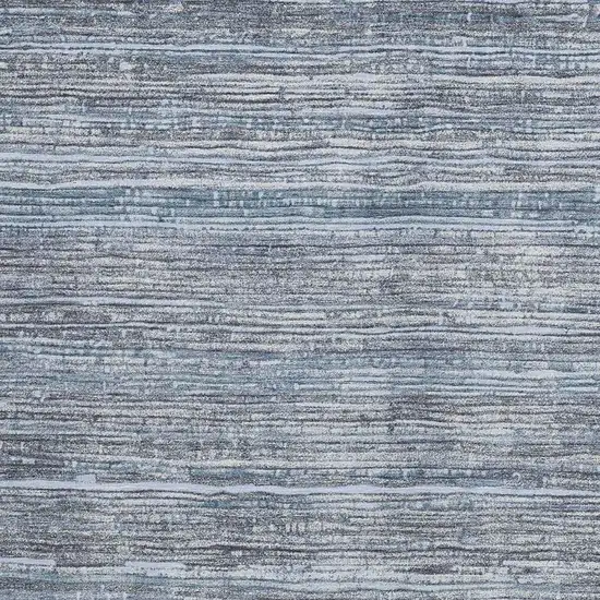 Sky Blue And Ivory Striped Washable Indoor Outdoor Area Rug Photo 3