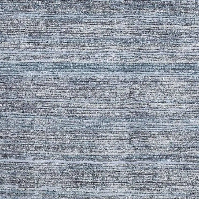 Sky Blue And Ivory Striped Washable Indoor Outdoor Area Rug Photo 3