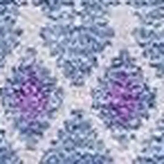 Sky Blue And Ivory Tribal Washable Area Rug With UV Protection Photo 6