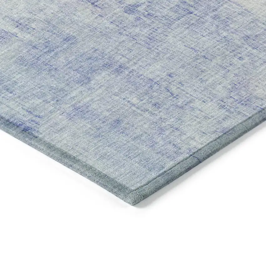 Sky Blue And Lavender Abstract Washable Indoor Outdoor Area Rug Photo 9