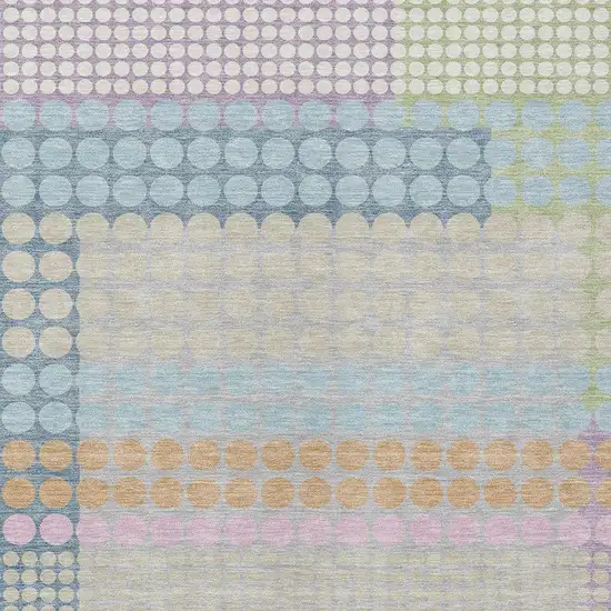 Sky Blue And Lavender Geometric Washable Indoor Outdoor Area Rug Photo 2
