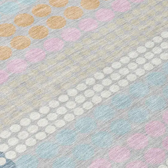 Sky Blue And Lavender Geometric Washable Indoor Outdoor Area Rug Photo 9