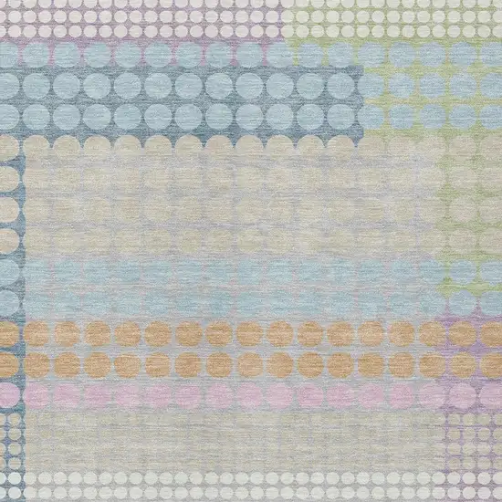 Sky Blue And Lavender Geometric Washable Indoor Outdoor Area Rug Photo 2