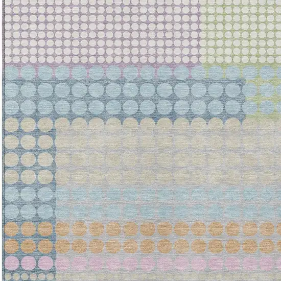 Sky Blue And Lavender Geometric Washable Indoor Outdoor Area Rug Photo 2