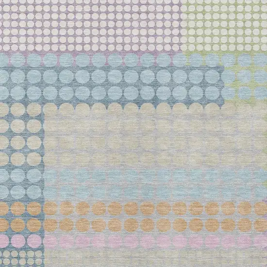 Sky Blue And Lavender Geometric Washable Indoor Outdoor Area Rug Photo 2