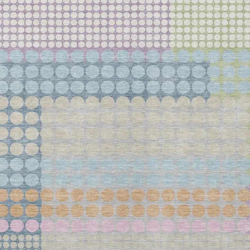 Sky Blue And Lavender Geometric Washable Indoor Outdoor Area Rug Photo 2