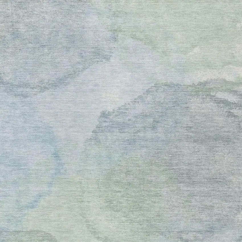 Sky Blue And Mint Green Abstract Washable Indoor Outdoor Area Rug Photo 2