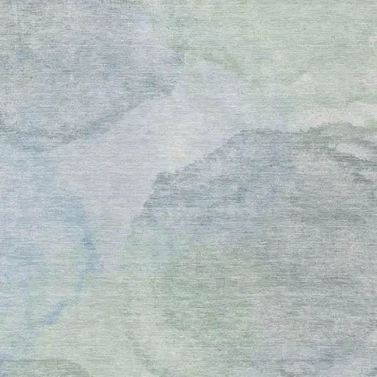 Sky Blue And Mint Green Abstract Washable Indoor Outdoor Area Rug Photo 2
