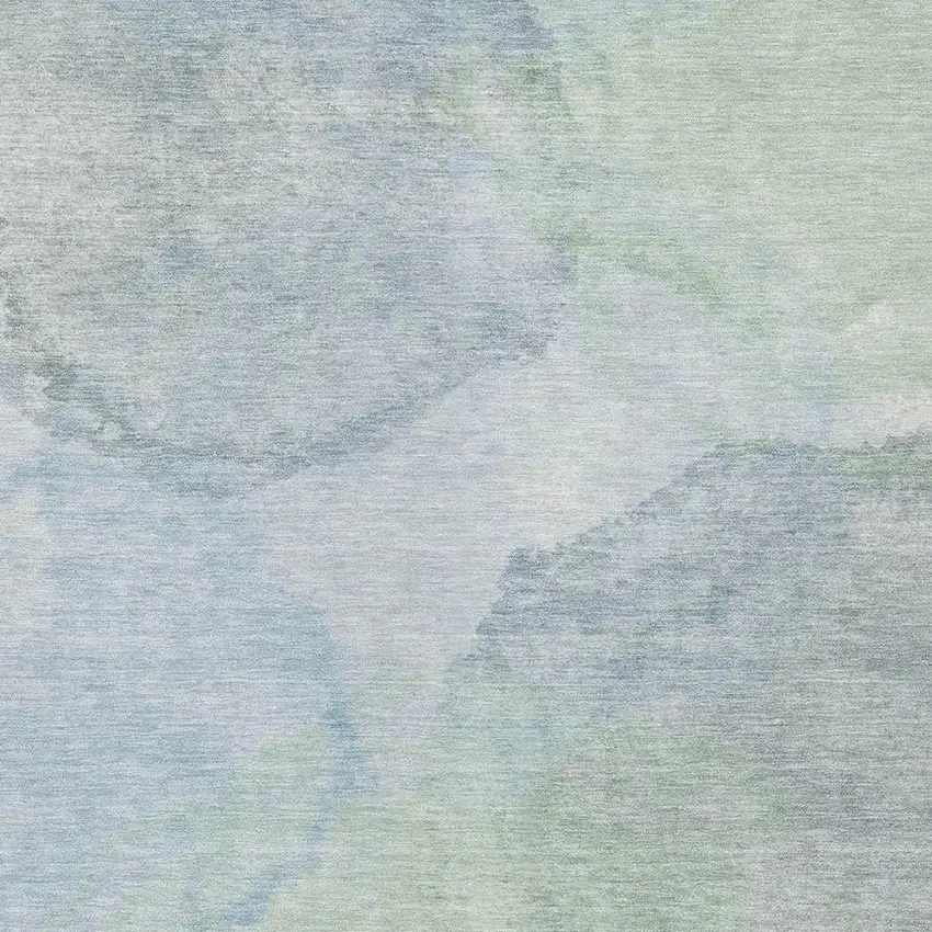 Sky Blue And Mint Green Abstract Washable Indoor Outdoor Area Rug Photo 2