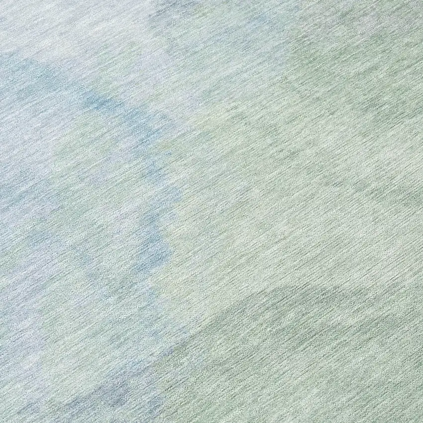 Sky Blue And Mint Green Abstract Washable Indoor Outdoor Area Rug Photo 9