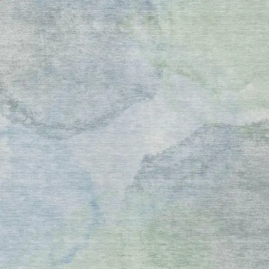 Sky Blue And Mint Green Abstract Washable Indoor Outdoor Area Rug Photo 2