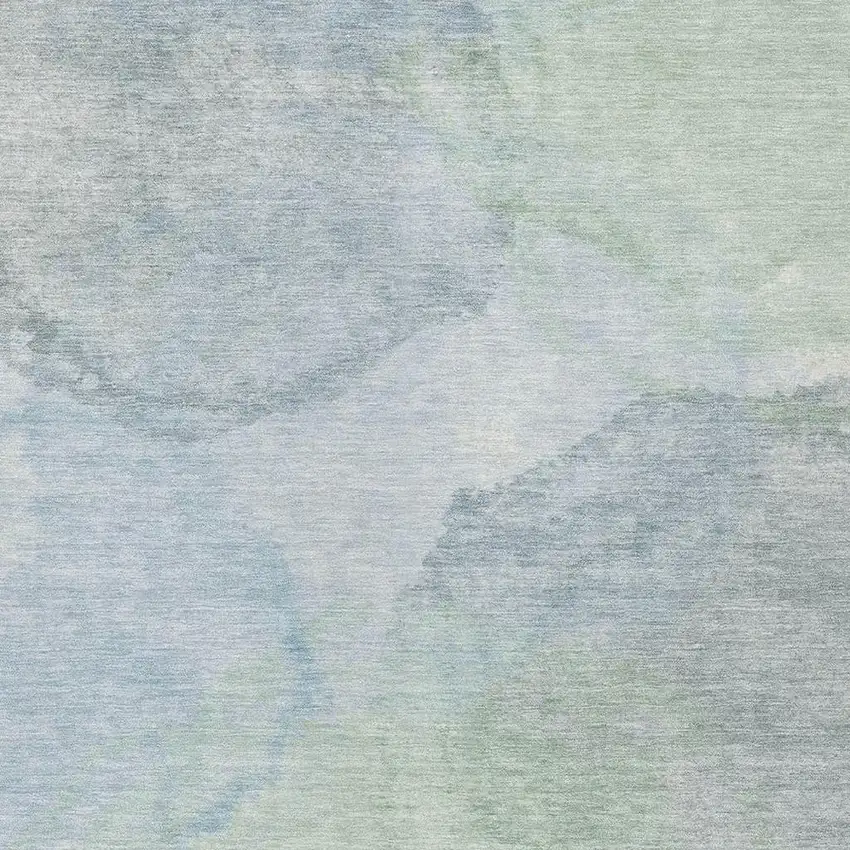 Sky Blue And Mint Green Abstract Washable Indoor Outdoor Area Rug Photo 2