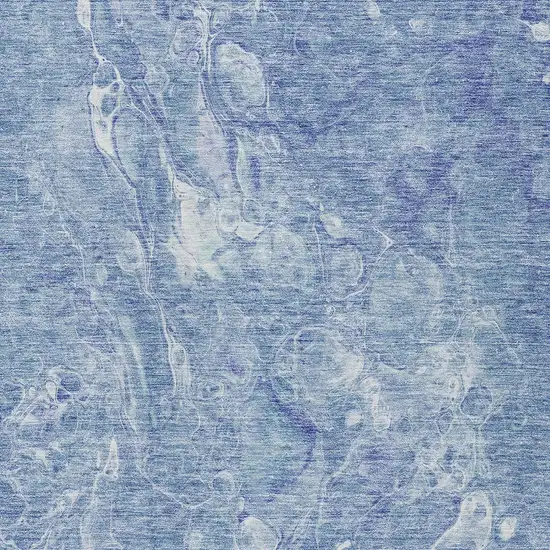 Sky Blue And Navy Blue Abstract Washable Indoor Outdoor Area Rug Photo 6
