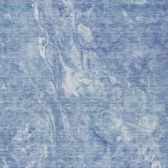 Sky Blue And Navy Blue Abstract Washable Indoor Outdoor Area Rug Photo 6