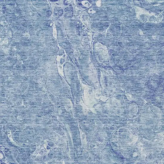 Sky Blue And Navy Blue Abstract Washable Indoor Outdoor Area Rug Photo 6