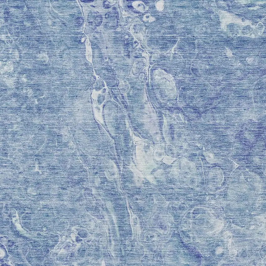 Sky Blue And Navy Blue Abstract Washable Indoor Outdoor Area Rug Photo 6