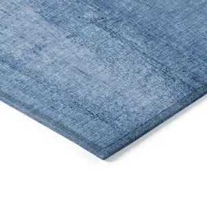 Photo of Sky Blue And Navy Blue Nautical Washable Indoor Outdoor Area Rug