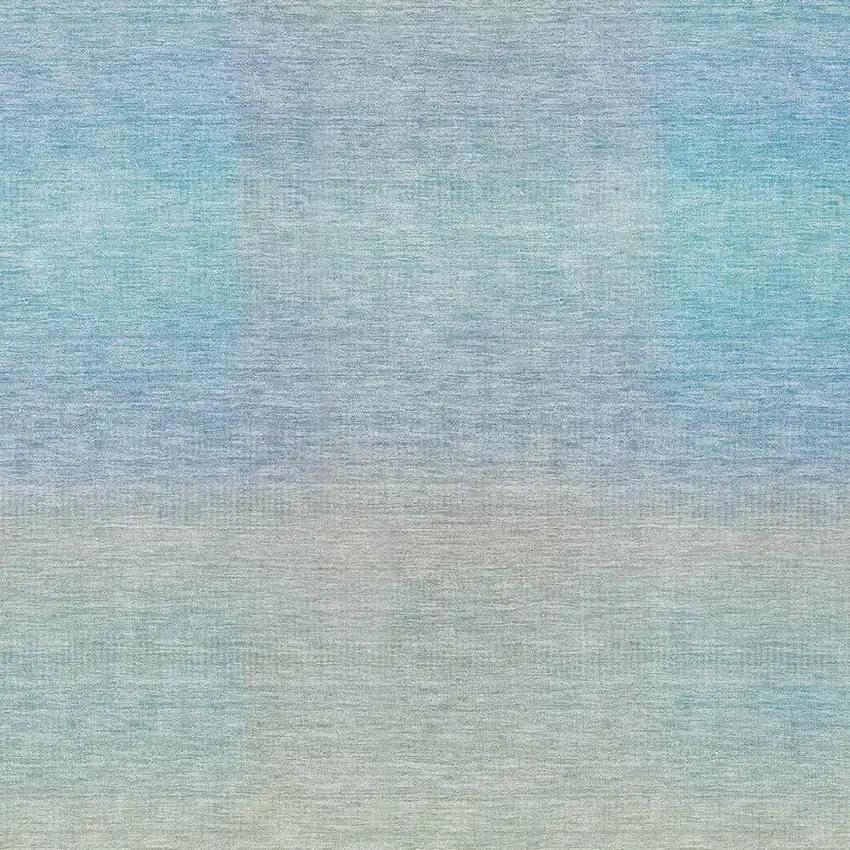 Sky Blue And Peach Abstract Washable Indoor Outdoor Area Rug Photo 9