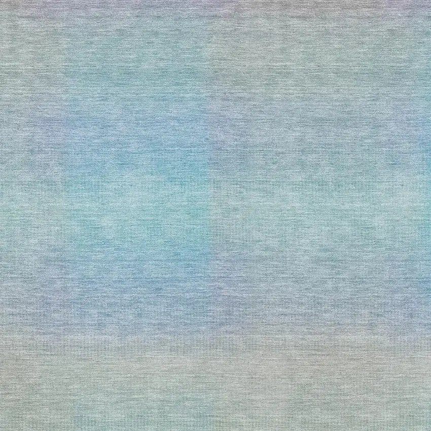 Sky Blue And Peach Abstract Washable Indoor Outdoor Area Rug Photo 3