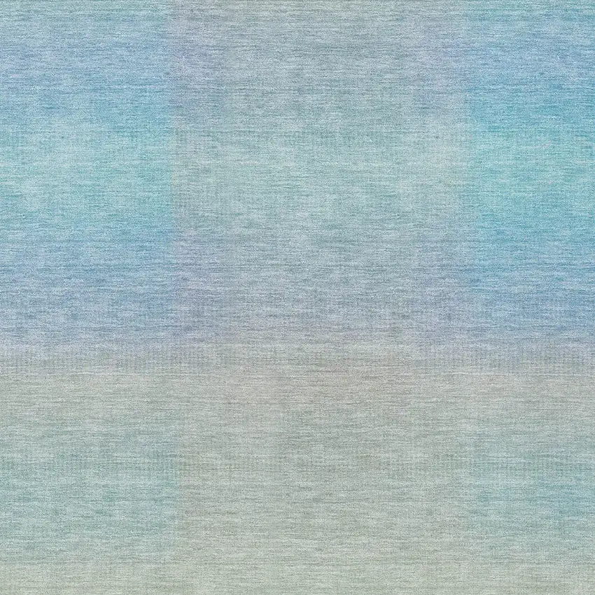 Sky Blue And Peach Abstract Washable Indoor Outdoor Area Rug Photo 6