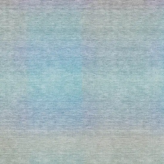Sky Blue And Peach Abstract Washable Indoor Outdoor Area Rug Photo 6