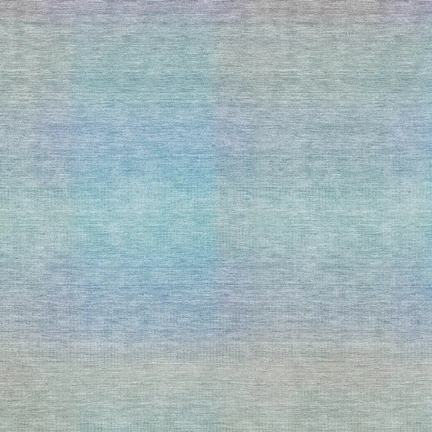 Sky Blue And Peach Abstract Washable Indoor Outdoor Area Rug Photo 6