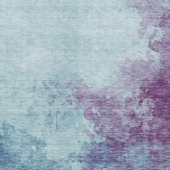 Sky Blue And Purple Abstract Washable Indoor Outdoor Area Rug Photo 5