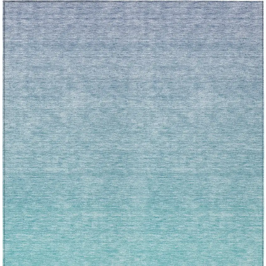 Sky Blue And Teal Blue Ombre Washable Indoor Outdoor Area Rug Photo 7