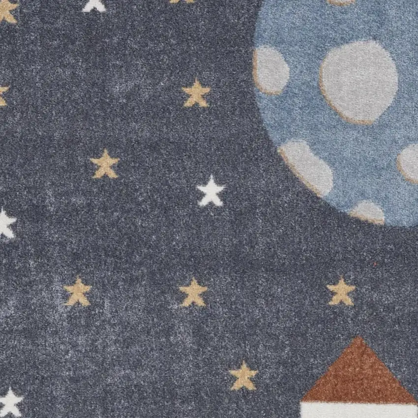 Sky Blue Beige And Brown Geometric Area Rug Photo 4