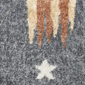 Photo of Sky Blue Beige And Brown Geometric Area Rug