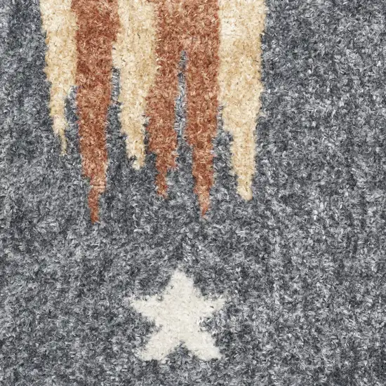 Sky Blue Beige And Brown Geometric Area Rug Photo 4