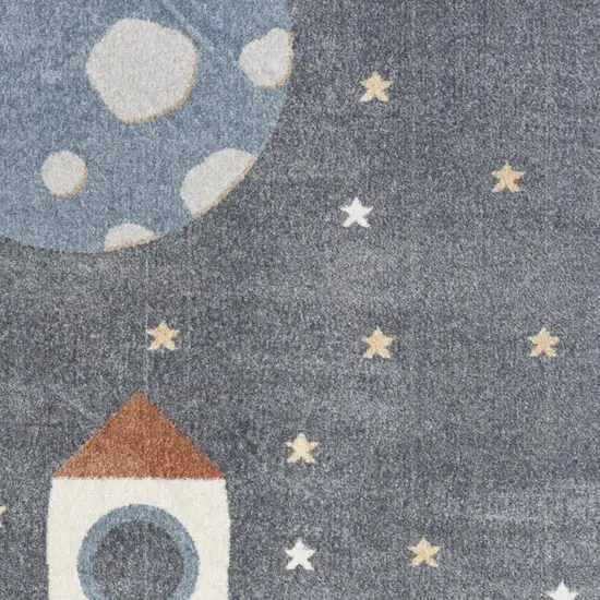 Sky Blue Beige And Brown Geometric Area Rug Photo 4