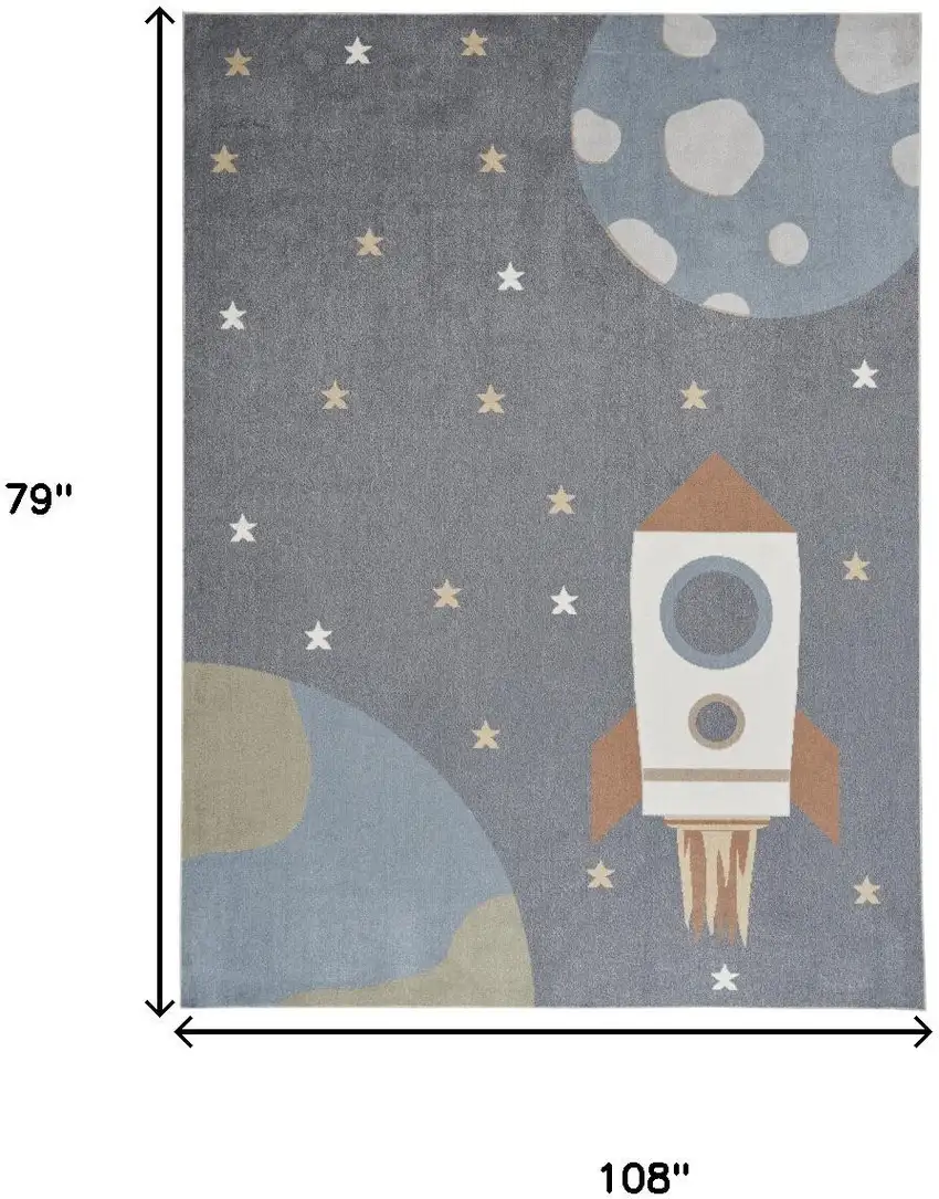 Sky Blue Beige And Brown Geometric Area Rug Photo 3