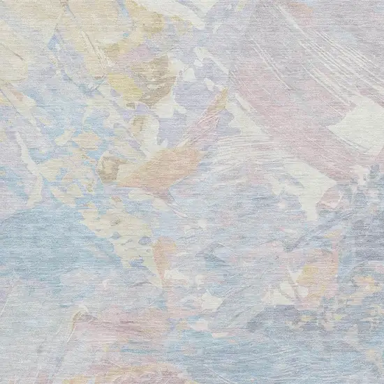 Sky Blue Beige And Mauve Abstract Washable Area Rug With UV Protection Photo 2