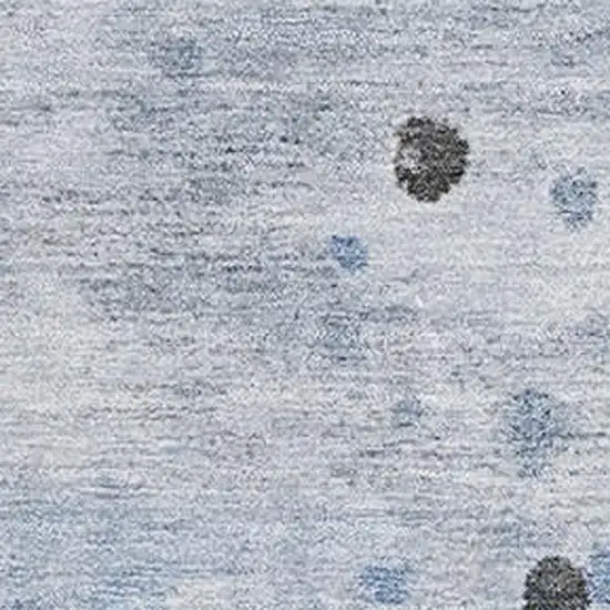 Sky Blue Charcoal And Ivory Abstract Washable Area Rug With UV Protection Photo 3