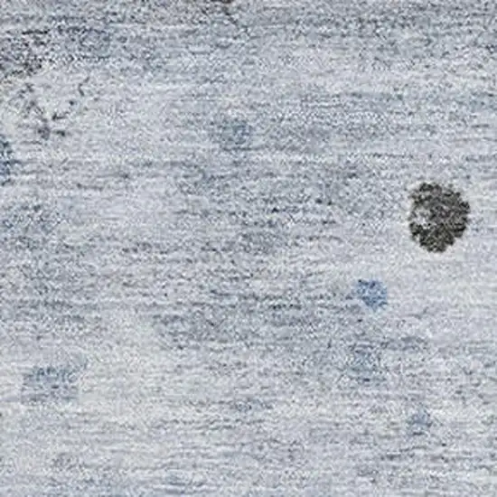 Sky Blue Charcoal And Ivory Abstract Washable Area Rug With UV Protection Photo 3