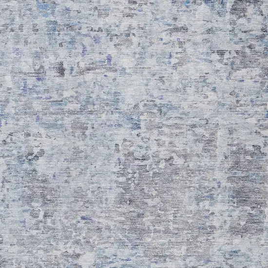 Sky Blue Charcoal And Ivory Abstract Washable Indoor Outdoor Area Rug Photo 5