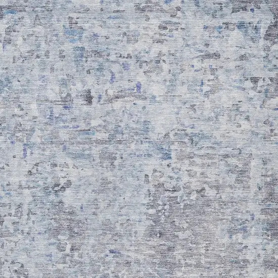 Sky Blue Charcoal And Ivory Abstract Washable Indoor Outdoor Area Rug Photo 5