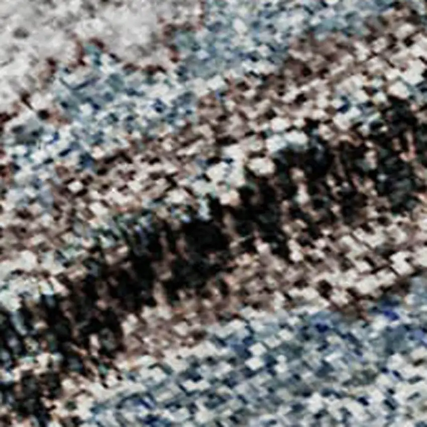 Sky Blue Coffee And Ivory Striped Washable Area Rug With UV Protection Photo 2