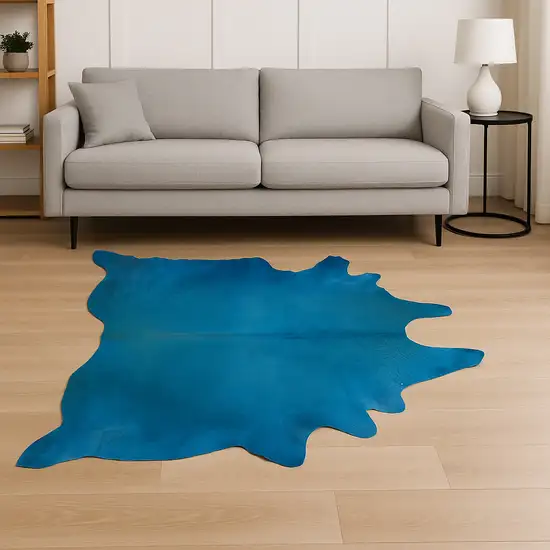 Blue Cowhide Area Rug Photo 1