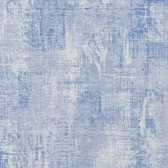 Sky Blue Denim Blue And Ivory Abstract Washable Indoor Outdoor Area Rug Photo 4