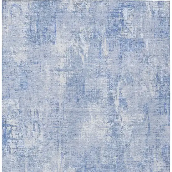 Sky Blue Denim Blue And Ivory Abstract Washable Indoor Outdoor Area Rug Photo 5