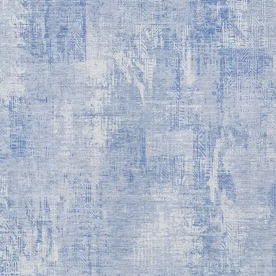Sky Blue Denim Blue And Ivory Abstract Washable Indoor Outdoor Area Rug Photo 4