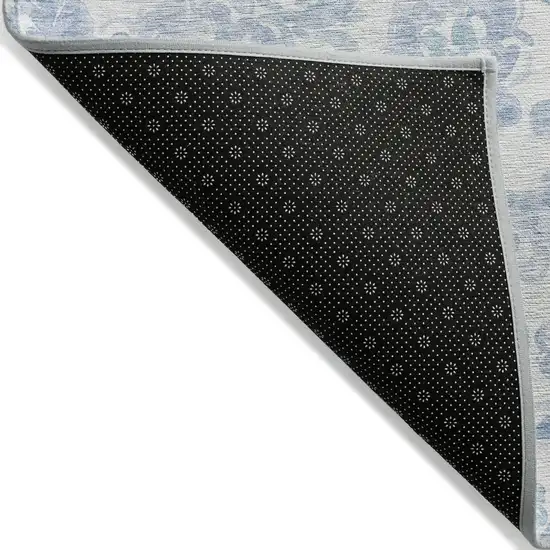 Sky Blue Denim Blue And Ivory Paisley Washable Indoor Outdoor Area Rug Photo 4