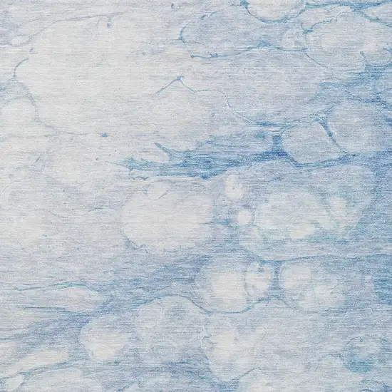 Sky Blue Denim Blue And Silver Abstract Washable Indoor Outdoor Area Rug Photo 5